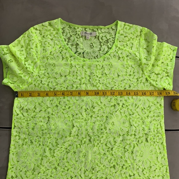 Madewell NWOT Neon Lace Tee/Top size M - Picture 7 of 8